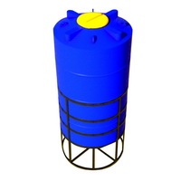 Емкость вертикальная цилиндрическая бункер B1500 с металлическим каркасом